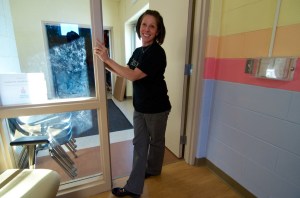 Lisa Yderstad, of Zemmer Middle School's CILC, poses for an impromptu photo taken by one of her students on Monday.