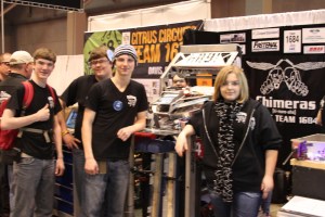 Members of the Lapeer Chimeras 1684 Robotics team at the FIRST Competition in St. Louis.