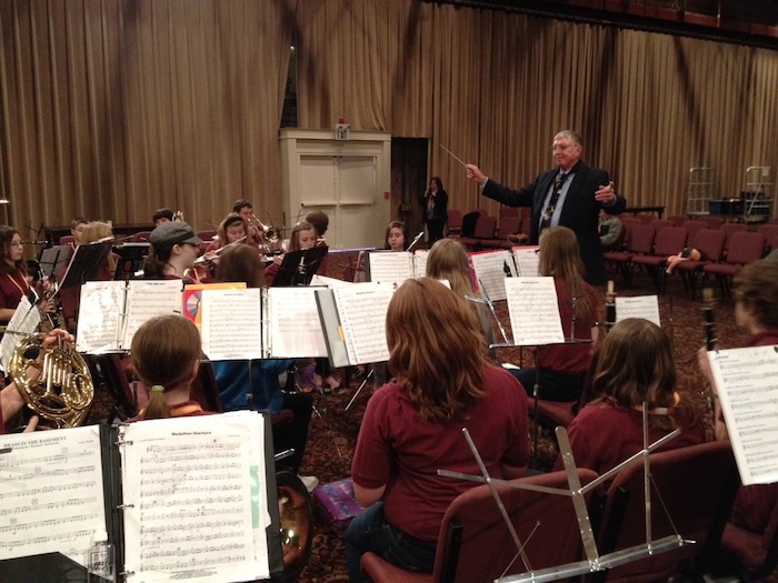 R-W students performing under the direction of Dr. Max Plank at the Mackinac Island Music Clinic. 