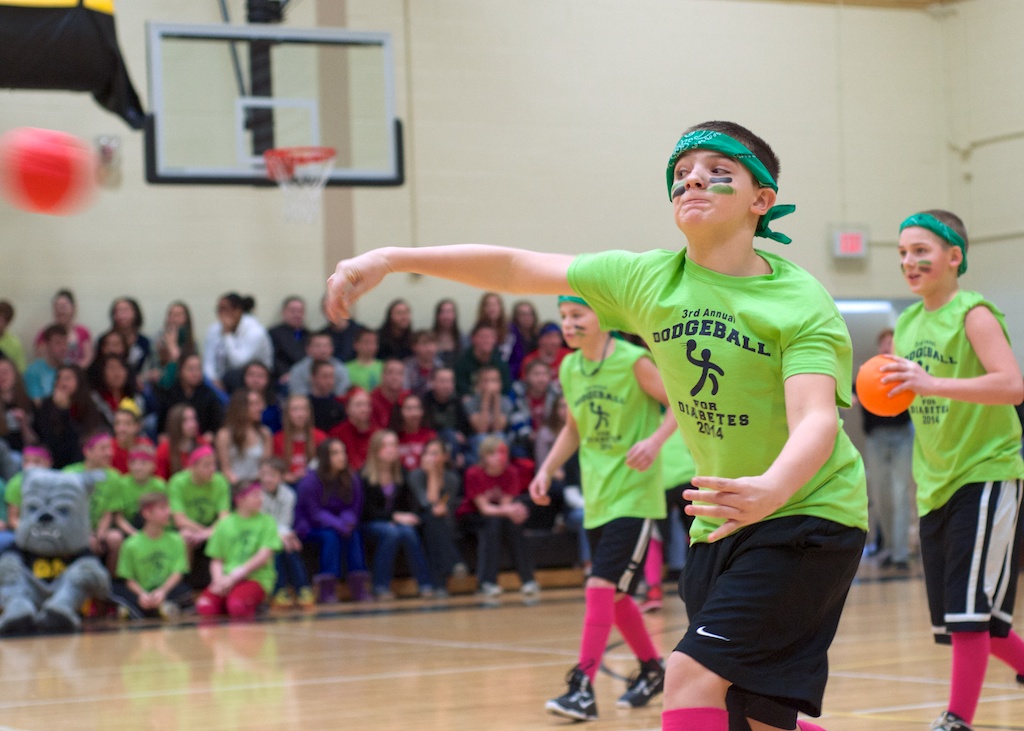 Zemmer Middle School students played a couple quick games of dodgeball at an assembly today to celebrate their participation in the third annual Dodgeball for Diabetes. 