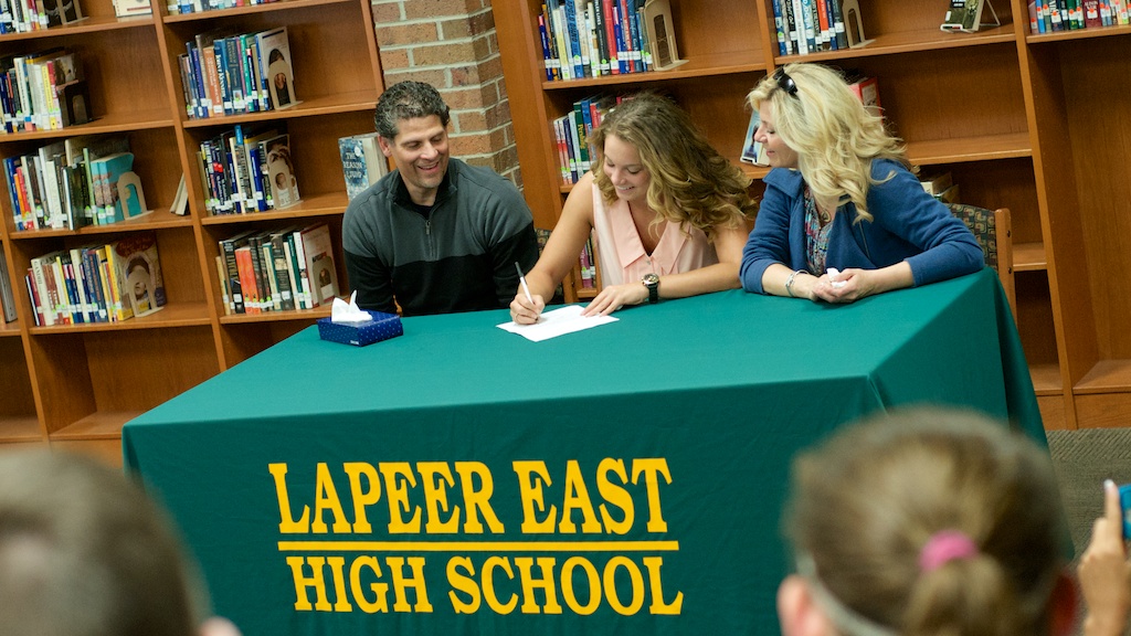 East senior Angela Ciaravino made her commitment to Oakland University official on Wednesday afternoon.