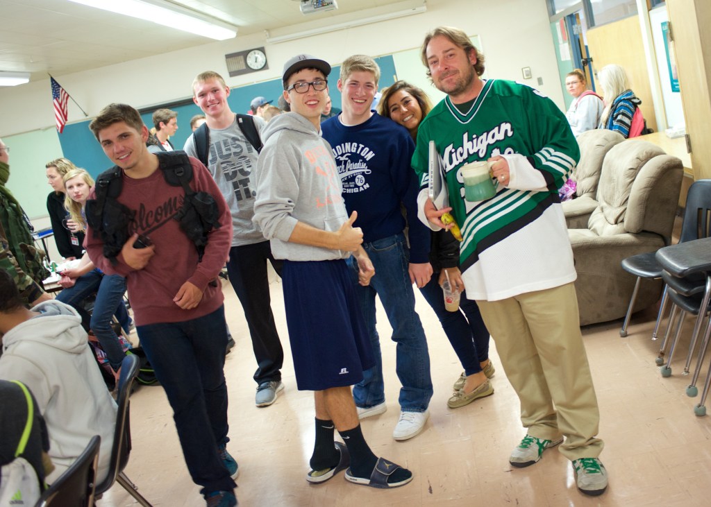 Senior Capstone students pictured with Mr. O'Bryan at the District's Center for Innovation. 